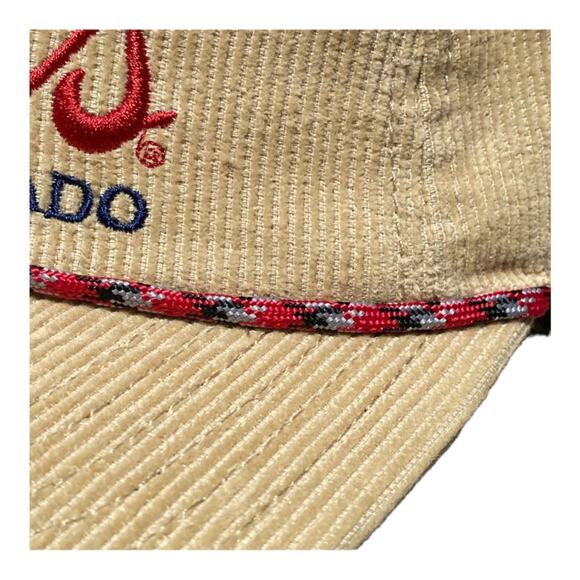 Coors Rocky Mountains Logo Beer Colorado Beige Corduroy Snapback Rope Cap Hat - Picture 10 of 14